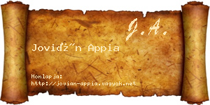 Jovián Appia névjegykártya
